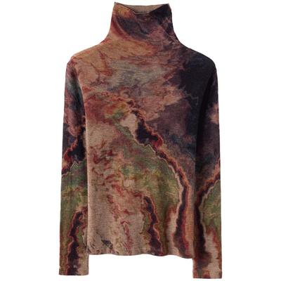 旺秋堆堆领复古水溶羊毛针织毛衣