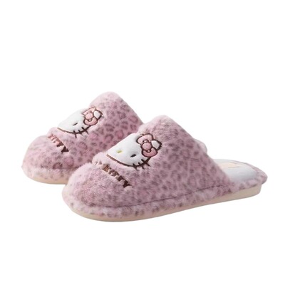 棉拖鞋HelloKitty女冬季学生可爱保暖毛毛拖ins棕居家棉粉色防滑