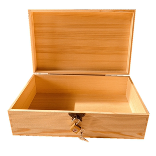 木盒定制实木翻盖明信片木盒子长方形大号扁礼品包装实木盒子定做