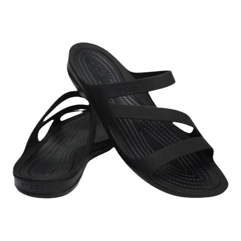 Crocs/卡骆驰女鞋拖鞋一字拖轻便平底鞋防滑沙滩鞋外穿夏季203998