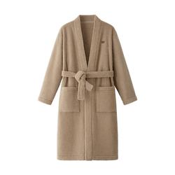 蕉内绒绒500Home男女同款保暖半边绒加厚加绒净色直襟冬季睡袍