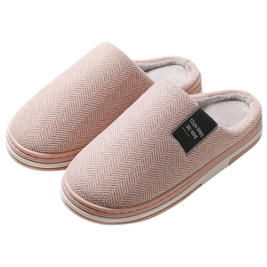 冬季居家居厚底冬天月子情侣毛拖鞋