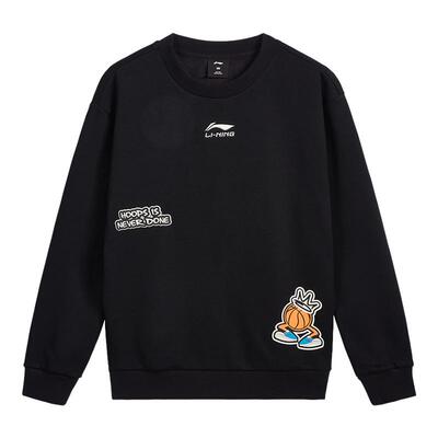 李宁男大童套头无帽加绒保暖卫衣