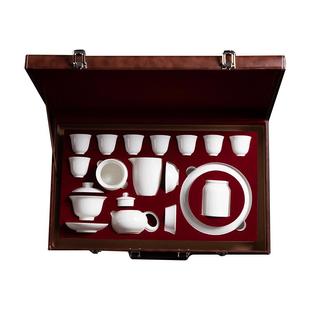 德化陶瓷功夫茶具套装家用白瓷羊脂玉泡茶盖碗茶壶茶杯高档礼盒装