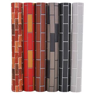 复古红砖墙纸砖块饭店餐厅仿古砖头壁纸砖纹防水外墙贴纸墙砖自粘