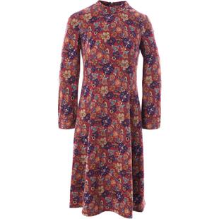 渔牌女装秋装女2023年新款立领印花碎花长款连衣裙子FGFD0036