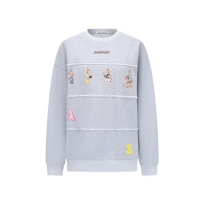 AS四只兔子接缝套头圆领卫衣女