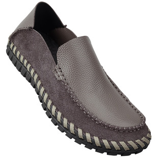 新款流行拼色纯手工缝制男鞋宽头大脚骨肥胖单层真皮头层牛皮潮鞋