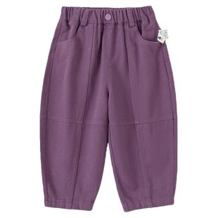 INSbobo儿童裤子女童休闲裤2026春季新款纯色男童长裤洋气哈伦裤