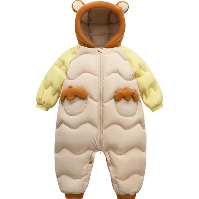 迷你巴拉巴拉婴儿羽绒服连体衣冬季宝宝加厚爬服哈衣外出衣服保暖