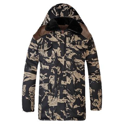 棉袄冬季男款劳保军大衣加绒加厚