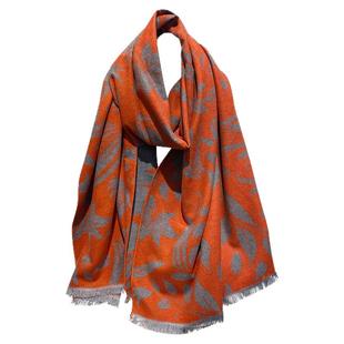 秋冬保暖披肩桑蚕丝100%真丝拉绒围巾高端送礼长款围巾时尚围脖女