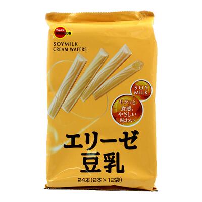 包邮日本豆乳威化夹心棒低卡零食
