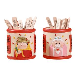 福气小神仙摇签罐每日求签圣杯卦办公室桌面装饰治愈稳定情绪礼物