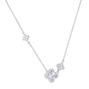 周大生DC幸运星语S925银四叶草项链首饰女锁骨链本命年礼物送女友