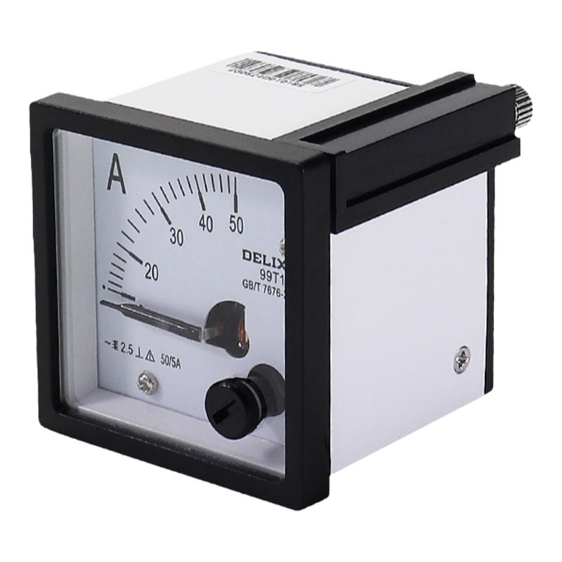 德力西99T1-A固定指针式电流电压表450V测量仪表500V 48*48 100/5