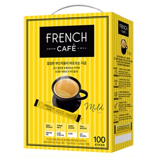 韩国进口南阳咖啡富然池FRENCH法式三合一速溶咖啡粉100条装*2盒