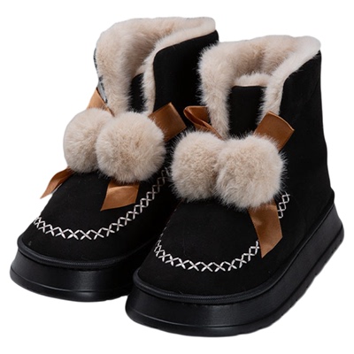 冬季外穿棉拖鞋高帮棉靴加绒加厚