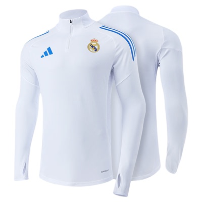 阿迪达斯皇马半拉链长袖球衣