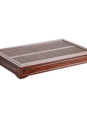 天纵大红酸枝栏杆素面茶盘