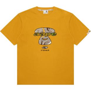 Aape旗舰店男装25春夏猿人迷彩印花字母刺绣潮流短袖T恤1628XXO