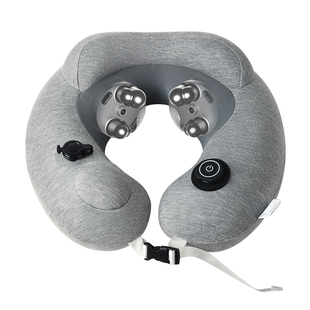 奥克斯充气u型枕颈部按摩仪颈椎按摩器坐车飞机u形枕护颈旅游神器