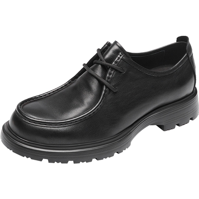 莱尔斯丹商场同款冬新款中年黑色真皮乐福男士皮鞋80801