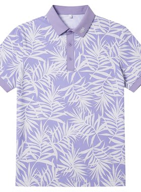 高尔夫服装男印花短袖T恤polo衫