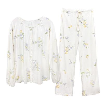 loveloc纯棉印花月子服春夏睡衣
