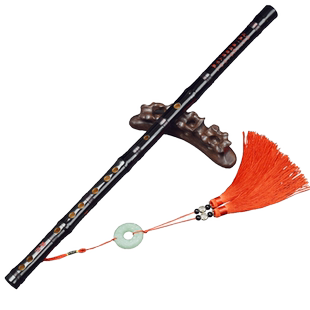 古风笛子竹笛魔道陈情笛黑色紫竹横笛初学零基础成人专业可吹乐器