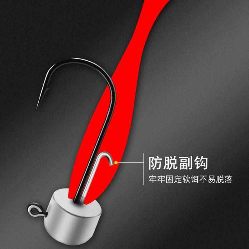 新款黑金刚竞技钨钢内德钩铅头钩鲈鱼钩路亚软饵防脱饵黑坑根钓钩