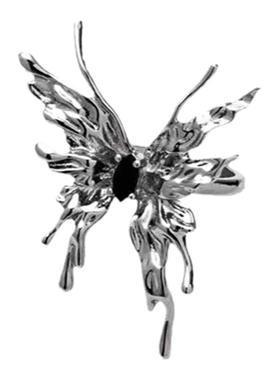 可调节个性蝴蝶开口戒指女ins潮小众设计师级感冷淡风时尚食指