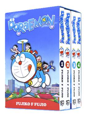 哆啦A梦4册漫画盒装经典漫画