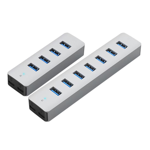 USB3.0铝合金桌面扩展坞HUB设备集线器带5V3A独立供电线分离