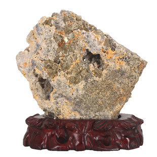 金矿石原石摆件黄铁矿铜矿石天然奇石观赏石家用客厅办公室靠山石