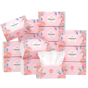 漫花抽纸L码五层升级加厚卫生纸擦手餐巾纸面巾纸抽实惠家厕纸