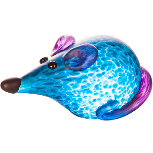 Borowski玻璃 生肖鼠年情侣礼物机敏老鼠幸运鼠 动物摆件家居装饰