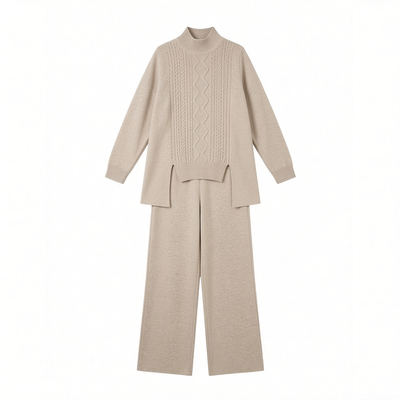 春秋羊毛针织时尚套装女
