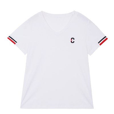 白色v领短袖t恤女夏季时尚显气质