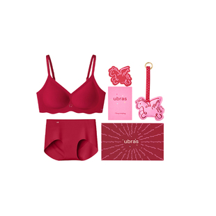 ubras大红盒马年本命年内衣套装女红色大胸文胸26年新款结婚礼盒