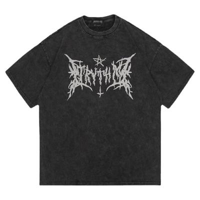 不计回报美式高街短袖T恤做旧