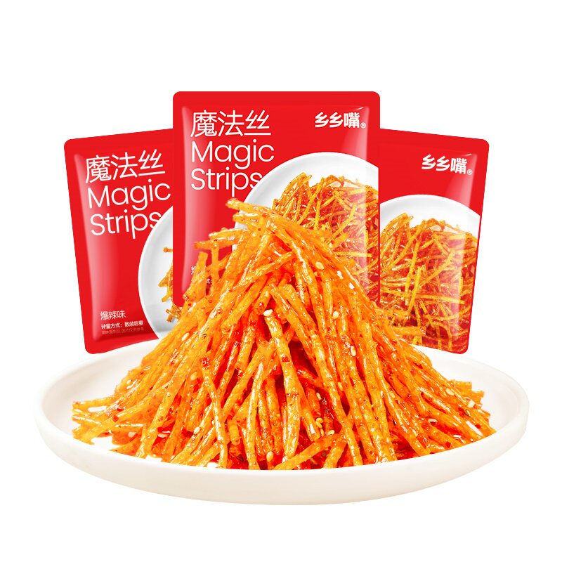 乡乡嘴 魔法丝辣条 20g*5包零食手工魔法丝非霸王丝湖南产豆制品