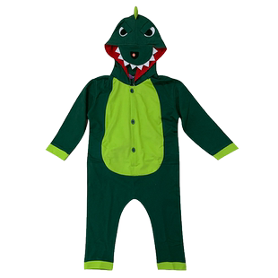 恐龙连体睡衣儿童薄款纯棉长袖春秋可爱动物卡通男童夏季衣服女