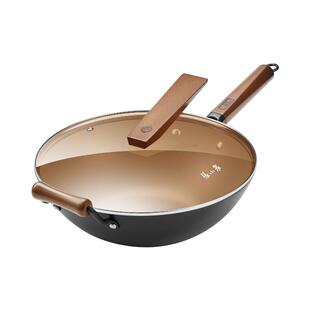 张小泉铁锅炒菜锅家用无涂层炒锅燃气灶电磁炉专用官方旗舰店正品