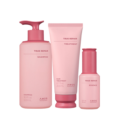 AMOS爱茉诗顺滑修护洗发水柔和清洁受损发质修护精华油洗护套装