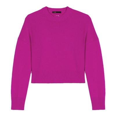 Maje慵懒风短款长袖毛衣针织上衣