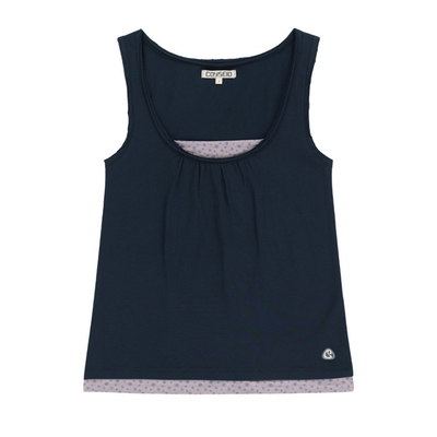 eihey诶嘿26年夏季宽松复古拼接碎花无袖背心吊带显瘦假两件上衣