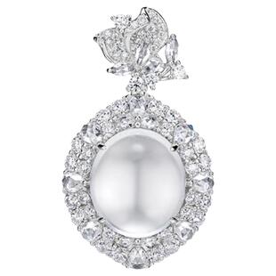 新中式国风14*16mm豪镶水沫玉玻璃种大蛋形面吊坠项链女起光起刚