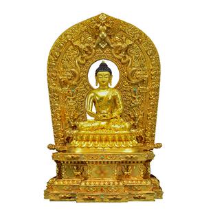 闯隆精工铜鎏金佛像底座 黄财神绿度母铜像佛台坐台 家用佛龛摆件