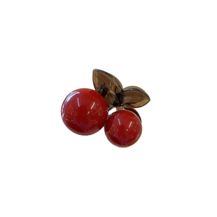 红色气质樱桃发夹女碎发公主头小抓夹前额刘海夹子简约发卡头饰冬